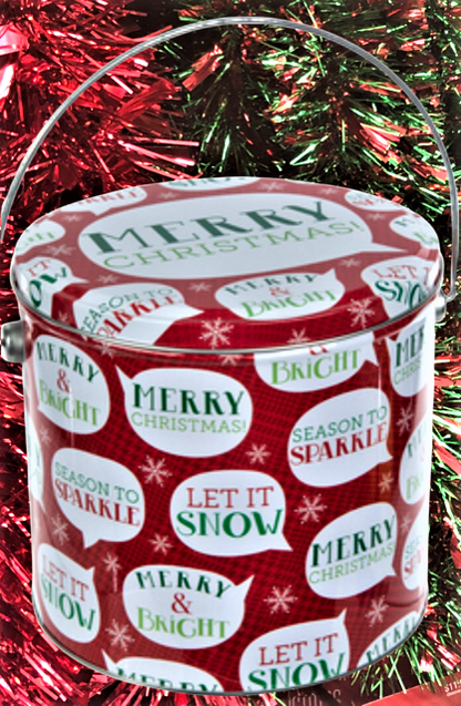 12 Count Mini Chocolate Chip Tin - Merry Christmas Cookie Pail